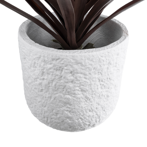 GloboStar® Artificial Garden MALVEN 20710 Επιδαπέδιο Πολυεστερικό Τσιμεντένιο Κασπώ Γλάστρα - Flower Pot Λευκό Φ31 x Υ28cm