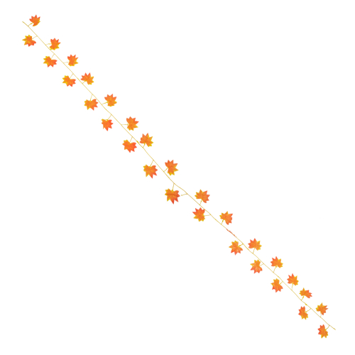 GloboStar® 78117 Τεχνητό Κρεμαστό Φυτό Διακοσμητική Γιρλάντα Λουλουδιών με 30 Πορτοκαλί Φύλλα Σφενδάμης M20 x Π20 x Υ220cm