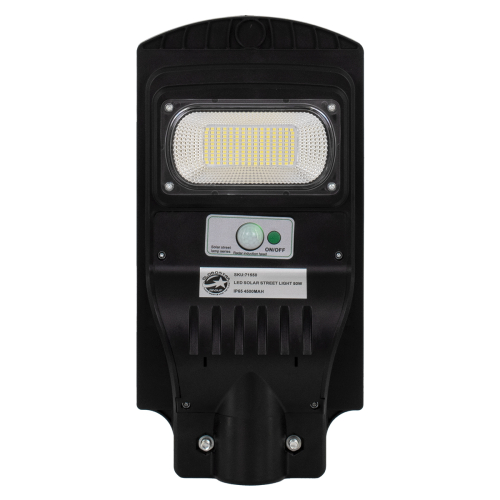 GloboStar® 71550 Αυτόνομο Ηλιακό Φωτιστικό Δρόμου Street Light LED SMD 50W 4000lm με Ενσωματωμένη Μπαταρία Li-ion 4500mAh - Φωτοβολταϊκό Πάνελ με Αισθητήρα Ημέρας-Νύχτας PIR Αισθητήρα Κίνησης Αδιάβροχο IP65 Ψυχρό Λευκό 6000K
