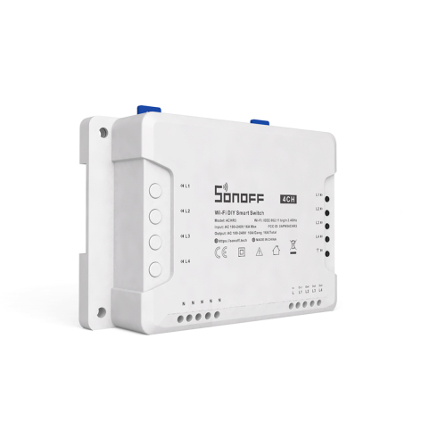 GloboStar® 80010 SONOFF 4CHR3 - Wi-Fi Smart Switch DIY Four Way 4 Gang - 4 Output Channel