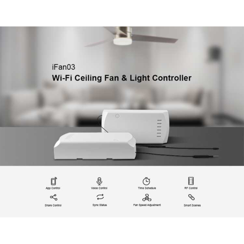 GloboStar® 80012 SONOFF iFan03-R2 - Wi-Fi Smart Switch Ceiling Fan & Light Controller
