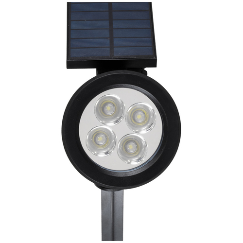 GloboStar® 85710 Μαύρο Προβολάκι Σποτ Κήπου Πλαστικό Καρφωτό LED HIGH POWER 8W 800lm με Ενσωματωμένη Μπαταρία 2200mAh - Φωτοβολταϊκό Πάνελ με Αισθητήρα Ημέρας-Νύχτας Αδιάβροχo IP67 Ψυχρό Λευκό 6000K