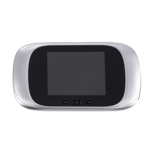 GloboStar® 86067 Επαναφορτιζόμενη Ψηφιακή Έξυπνη Camera Εξώπορτας 90° Μοιρών με Έγχρωμη Οθόνη 2.8 Inches - USB - Νυχτερινή Όραση με LED IR - Κουδούνι - Ασημί