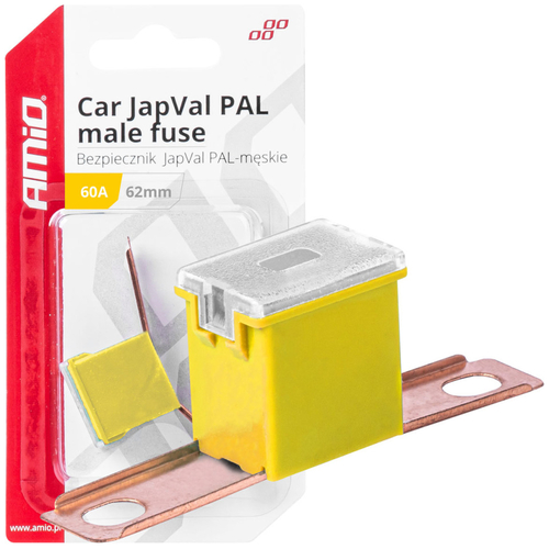 ΑΣΦΑΛΕΙΑ JapVal PAL ΑΡΣΕΝΙΚΗ 62mm 60A ΣΕ ΚΙΤΡΙΝΟ ΧΡΩΜΑ AMIO - 1 Τεμ.