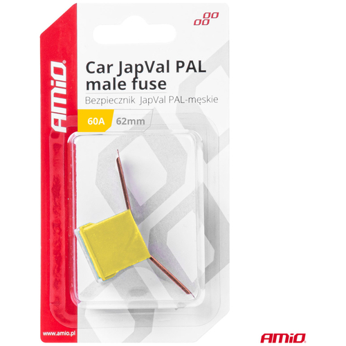 ΑΣΦΑΛΕΙΑ JapVal PAL ΑΡΣΕΝΙΚΗ 62mm 60A ΣΕ ΚΙΤΡΙΝΟ ΧΡΩΜΑ AMIO - 1 Τεμ.
