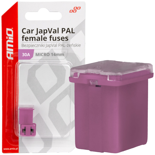 ΑΣΦΑΛΕΙΕΣ JapVal PAL ΜICRO 14mm ΘΗΛΥΚΕΣ 30A ΣΕ ΜΩΒ ΧΡΩΜΑ AMIO - 2 Τεμ.