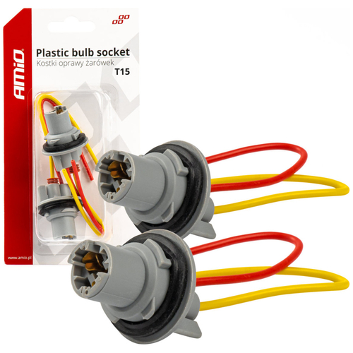 ΦΙΣΑ 12/24V ΓΙΑ ΛΑΜΠΕΣ T15/W5W/W16W  ME ΚΑΛΩΔΙΟ ΑΜΙΟ - 2 ΤΕΜ.