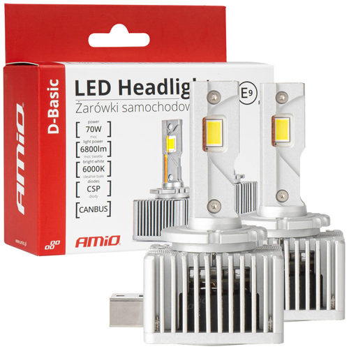 ΛΑΜΠΕΣ LED D3S/D8R 12V 6.000K 6800lm CAN-BUS D-BASIC SERIES AMIO - 2 Τεμ.