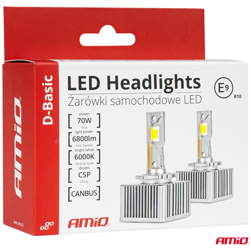 ΛΑΜΠΕΣ LED D3S/D8R 12V 6.000K 6800lm CAN-BUS D-BASIC SERIES AMIO - 2 Τεμ.