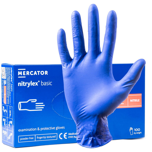 ΓΑΝΤΙΑ ΝΙΤΡΙΛΙΟΥ MERCATOR NITRYLEX BASIC ΣΕ ΜΠΛΕ ΧΡΩΜΑ LARGE (L) ΑΜΙΟ - 100 ΤΕΜ.
