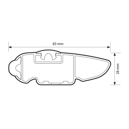 ΜΠΑΡΑ ΟΡΟΦΗΣ  ΑΛΟΥΜΙΝΙΟΥ 74cm ΜΑΥΡΗ SILENZIO CX ORIGINE SYSTEM ( STANDARD / FLUSH RAILING)NORDRIVE - 1 ΤΕΜ.