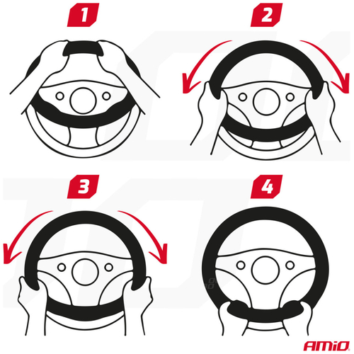 ΚΑΛΥΜΜΑ ΤΙΜΟΝΙΟΥ ΑΠΟ ΔΕΡΜΑ (S) 35-37cm SWC-51-S ΣΕ ΜΑΥΡΟ ΧΡΩΜΑ ΜΕ ΜΑΥΡΕΣ ΡΑΦΕΣ AMIO - 1 Τεμ.