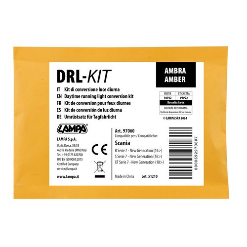 ΚΙΤ ΜΕΤΑΤΡΟΠΗΣ ΦΩΤΩΝ ΗΜΕΡΑΣ ΣΕ ΠΟΡΤΟΚΑΛΙ DRL-KIT HOLLAND STYLE ΓΙΑ SCANIA R/S SERIE 7 11/2016+ LAMPA - 1 Tεμ.