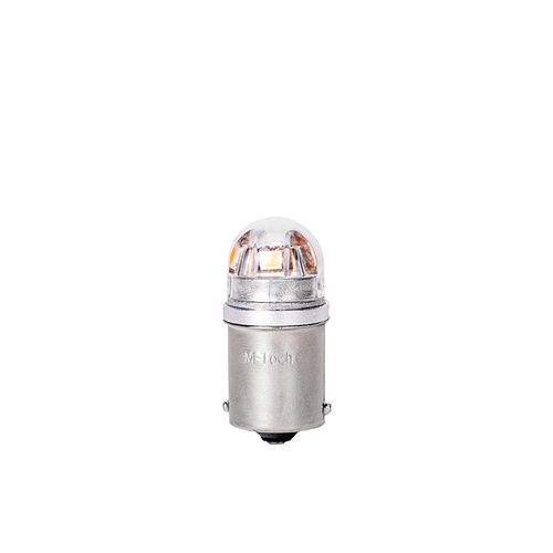 ΛΑΜΠΑΚΙΑ R5W 12/24V BA15s 5x2835SMD LED CAN-BUS ΠΟΡΤΟΚΑΛΙ (ΜΟΝΟΠΟΛΙΚΟ-ΦΟΥΝΤΟΥΚΙ) PLATINIUM BLISTER  M-TECH - 2 ΤΕΜ.