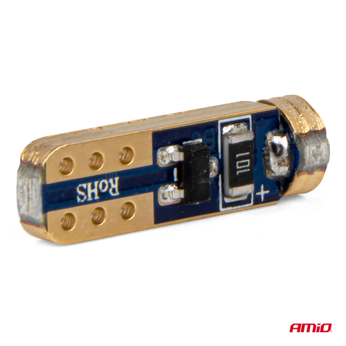 ΛΑΜΠΑΚΙΑ T5 W1W 12V 1SMD LED ΚΟΚΚΙΝΑ AMIO - 2 ΤΕΜ.