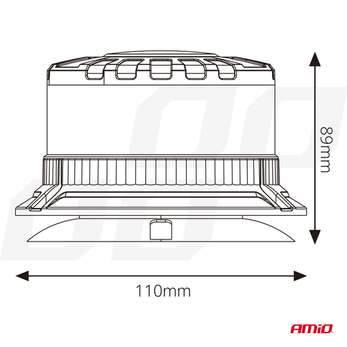 ΦΑΡΟΣ ΦΙΜΕ HEAVY DUTY W28M 12/24V ΠΟΡΤΟΚΑΛΙ 16LED ΜΑΓΝΗΤΙΚΟΣ/ΒΙΔΩΤΟΣ ΜΕ ΦΙΣ ΑΝΑΠΤΗΡΑ Υ89mm Φ110mm AMIO - 1 τεμ.
