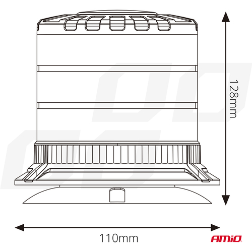 ΦΑΡΟΣ HEAVY DUTY W30M 12/24V ΠΟΡΤΟΚΑΛΙ 24LED ΜΑΓΝΗΤΙΚΟΣ/ΒΙΔΩΤΟΣ ΜΕ ΦΙΣ ΑΝΑΠΤΗΡΑ Υ128mm Φ110mm AMIO - 1 τεμ.