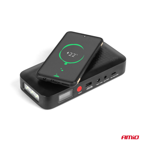 ΕΚΚΙΝΗΤΗΣ ΜΠΑΤΑΡΙΑΣ - STARTER POWERBANK 12V 4000mAh 800A  ΜΕ ΟΘΟΝΗ LCD & ΑΣΥΡΜΑΤΗ ΦΟΡΤΙΣΗ ΑΜΙΟ - 1 τεμ.
