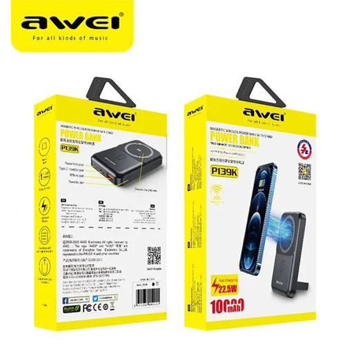 Powerbank μαγνητικής φόρτισης - P139K - 10.000mah - 22.5W - AWEI - 002400