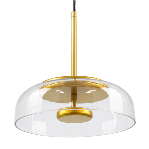 GloboStar® CHARLOTTE 00742 Μοντέρνο Κρεμαστό Φωτιστικό Καμπάνα CREE LED 5W 500lm 180° AC 85-265V IP20 Θερμό Λευκό 2700K Διάφανο Γυαλί με Χρυσό Μέταλλο - Μ23 x Π23 x Υ23cm - 2 Xρόνια Εγγύηση