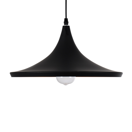 GloboStar® SHANGHAI 01025-B Μοντέρνο Κρεμαστό Φωτιστικό Καμπάνα Μονόφωτο 1 x E27 IP20 Μαύρο & Χρυσό Μέταλλο - Μ37 x Π37 x Υ20cm