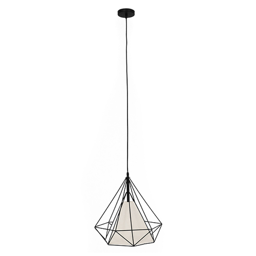 GloboStar® KAIRI 01618 Μοντέρνο Κρεμαστό Φωτιστικό Πλέγμα Μονόφωτο 1 x E27 IP20 Μαύρο Μέταλλο με Λευκό Ύφασμα - Μ38 x Π38 x Υ39cm GloboStar® KAIRI 01618 Μοντέρνο Κρεμαστό Φωτιστικό Πλέγμα Μονόφωτο 1 x E27 IP20 Μαύρο Μέταλλο με Λευκό Ύφασμα - Μ38 x Π38 x Υ39cm