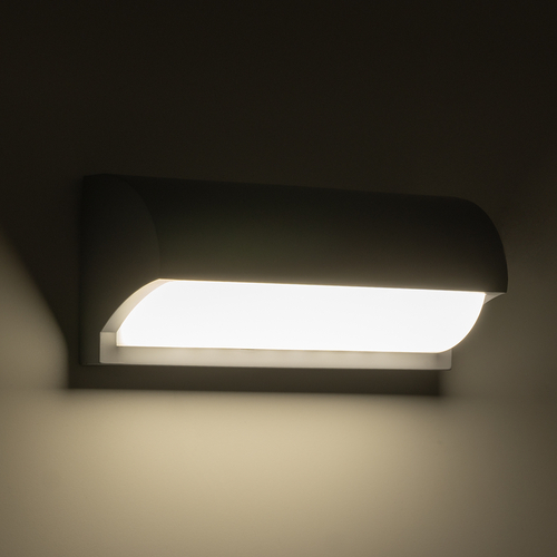 GLOBOSTAR® HORIZON 60692 Φωτιστικό Τοίχου - Απλίκα Εσωτερικού/Εξωτερικού Χώρου LED 15W 1575lm 120° AC175-265V Αδιάβροχο IP65 - Πλαστικό Σώμα - Φυσικό λευκό 4500K - Μ23.5 x Π11 x Υ10cm - Γκρι - Bridgelux Chip - 3 Χρόνια Εγγύηση