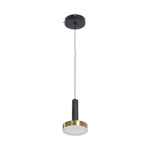 GLOBOSTAR® ZANE 60933 Κρεμαστό Φωτιστικό Design LED CCT 18W 2016lm 120° AC 220-240V IP20 - Εναλλαγή Φωτισμού μέσω Τηλεχειριστηρίου All In One Ψυχρό 6000k+Φυσικό 4500k+Θερμό 2700k Dimmable - Φ15 x Υ20cm - Μαύρο & Χρυσό - 3 Χρόνια Εγγύηση