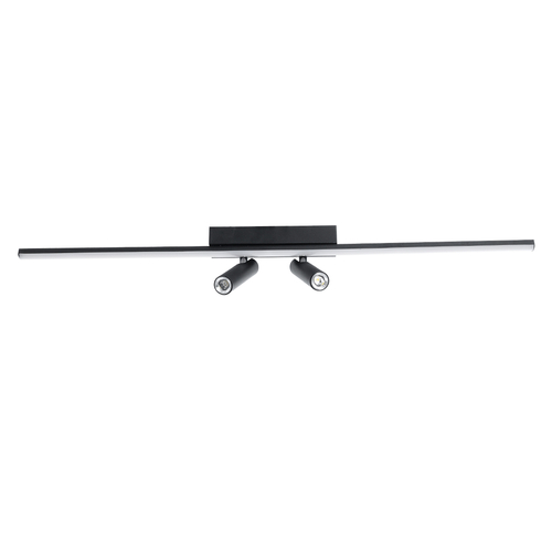 GLOBOSTAR® BARETTI 61226 Φωτιστικό Οροφής Linear Design LED CCT με Κινούμενα Σποτ LED Downlight 24W 2688lm 160° & 45° AC 220-240V IP20  - Εναλλαγή Φωτισμού μέσω Διακόπτη On/Off All In One Ψυχρό 6000k+Φυσικό 4500k+Θερμό 2700k - Μ80 x Π5.5 x Υ5 cm - Μαύρο - 3 Χρόνια Εγγύηση