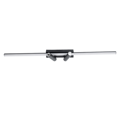 GLOBOSTAR® BARETTI 61226 Φωτιστικό Οροφής Linear Design LED CCT με Κινούμενα Σποτ LED Downlight 24W 2688lm 160° & 45° AC 220-240V IP20  - Εναλλαγή Φωτισμού μέσω Διακόπτη On/Off All In One Ψυχρό 6000k+Φυσικό 4500k+Θερμό 2700k - Μ80 x Π5.5 x Υ5 cm - Μαύρο - 3 Χρόνια Εγγύηση
