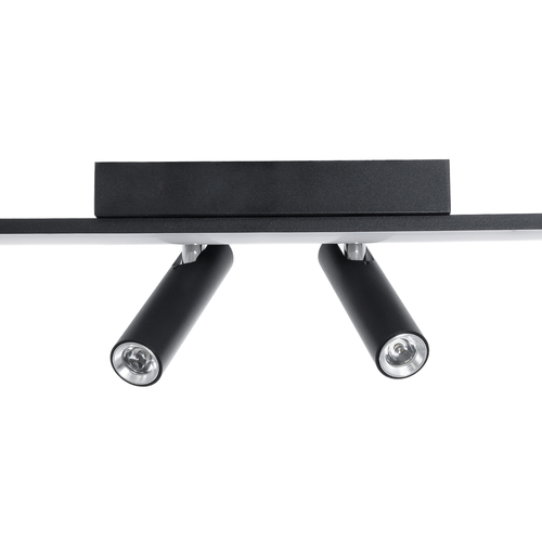 GLOBOSTAR® BARETTI 61226 Φωτιστικό Οροφής Linear Design LED CCT με Κινούμενα Σποτ LED Downlight 24W 2688lm 160° & 45° AC 220-240V IP20  - Εναλλαγή Φωτισμού μέσω Διακόπτη On/Off All In One Ψυχρό 6000k+Φυσικό 4500k+Θερμό 2700k - Μ80 x Π5.5 x Υ5 cm - Μαύρο - 3 Χρόνια Εγγύηση