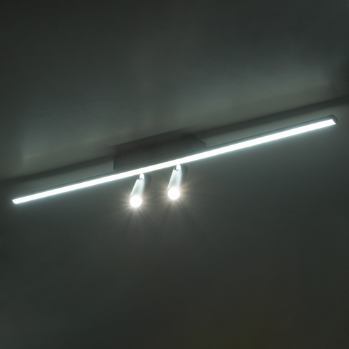 GLOBOSTAR® BARETTI 61226 Φωτιστικό Οροφής Linear Design LED CCT με Κινούμενα Σποτ LED Downlight 24W 2688lm 160° & 45° AC 220-240V IP20  - Εναλλαγή Φωτισμού μέσω Διακόπτη On/Off All In One Ψυχρό 6000k+Φυσικό 4500k+Θερμό 2700k - Μ80 x Π5.5 x Υ5 cm - Μαύρο - 3 Χρόνια Εγγύηση