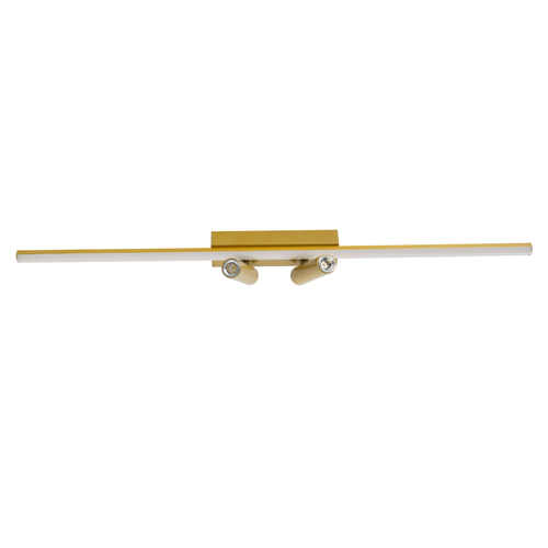 GLOBOSTAR® BARETTI 61228 Φωτιστικό Οροφής Linear Design LED CCT με Κινούμενα Σποτ LED Downlight 24W 2688lm 160° & 45° AC 220-240V IP20  - Εναλλαγή Φωτισμού μέσω Διακόπτη On/Off All In One Ψυχρό 6000k+Φυσικό 4500k+Θερμό 2700k - Μ80 x Π5.5 x Υ5 cm - Χρυσό - 3 Χρόνια Εγγύηση
