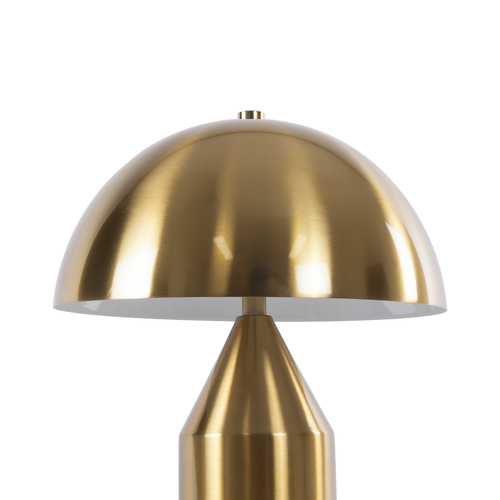 GloboStar® URANUS-S 61451 Μοντέρνο Επιτραπέζιο Φωτιστικό Πορτατίφ Δίφωτο 2 x E27 AC220-240V IP20 - Φ25 x Υ39cm - Χρυσό Πλατίνα Μεταλλικό Καμπάνα με Διακόπτη On/Off - 5 Χρόνια Εγγύηση