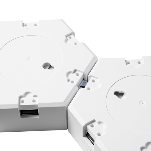 GloboStar® DIGIOCTA 90449 Σετ 12 Ψηφιακων LED RGB Φωτιστικών Κυψελών με Ψηφιακό Controller με WiFi Smart APP & Ασύρματο Χειριστήριο RF 2.4Ghz - LED SMD 5050 18W/Σετ 168PIXEL/Σετ 1440lm/Σετ 120° DC 5V με USB 2.0 IP20 Πολύχρωμο RGB - Dimmable - Μ10.5 x Π10.5 x Υ3cm Ανά Κυψέλη - 2 Χρόνια Εγγύηση