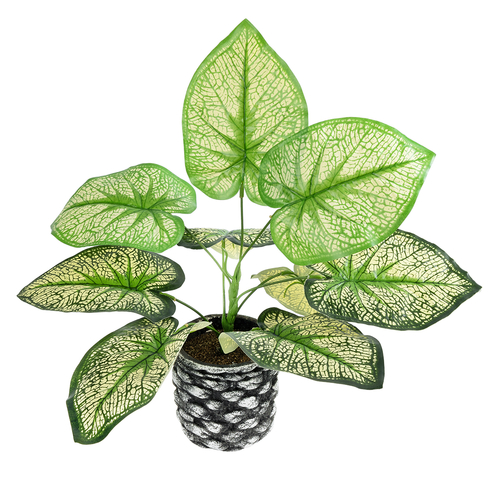 GloboStar® Artificial Garden CALADIUM 20889 Τεχνητό Διακοσμητικό Φυτό Τροπικό Καλάδιο Φ40 x Υ33cm