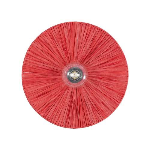 GloboStar® COLOMBO 02281 Boho Επιτοίχιο Φωτιστικό Απλίκα Μονόφωτο 1 x E27 IP20 Κόκκινη Ράφια - Μ40 x Π40 x Υ9cm
