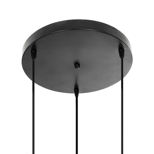 GloboStar® YASAM 203-0022 Vintage Κρεμαστό Φωτιστικό Πλέγμα Τρίφωτο 3 x E27 IP20 Μαύρο Ρατάν - Μ42 x Π42 x Υ54cm