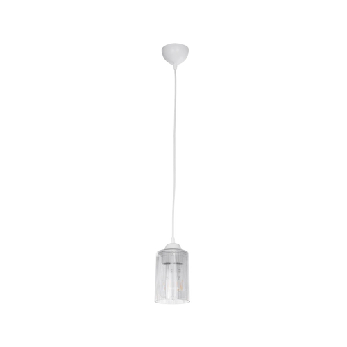 GloboStar® TORUS 203-0064 Μοντέρνο Κρεμαστό Φωτιστικό Καμπάνα Μονόφωτο 1 x E27 IP20 Λευκό Πλαστικό - Μ10.5 x Π10.5 x Υ18.5cm