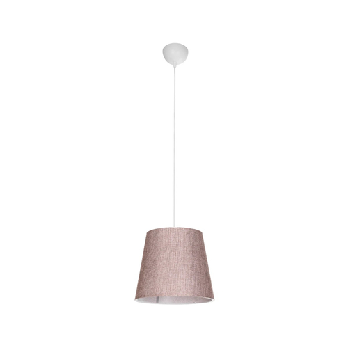 GloboStar® CONEY 203-0072 Μοντέρνο Κρεμαστό Φωτιστικό Καπέλο Μονόφωτο 1 x E27 IP20 Ροζ Ύφασμα - Μ26 x Π26 x Υ25cm