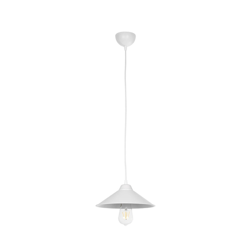 GloboStar® FONTE 203-0081 Μοντέρνο Κρεμαστό Φωτιστικό Καμπάνα Μονόφωτο 1 x E27 IP20 Λευκό Πλαστικό - Μ25.5 x Π25.5 x Υ10cm