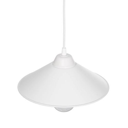 GloboStar® FONTE 203-0081 Μοντέρνο Κρεμαστό Φωτιστικό Καμπάνα Μονόφωτο 1 x E27 IP20 Λευκό Πλαστικό - Μ25.5 x Π25.5 x Υ10cm