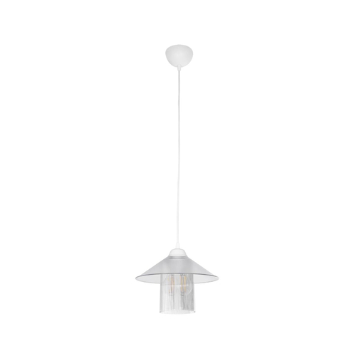 GloboStar® PROMO 203-0088 Μοντέρνο Κρεμαστό Φωτιστικό Καμπάνα Μονόφωτο 1 x E27 IP20 Λευκό Πλαστικό - Μ25.5 x Π25.5 x Υ20cm