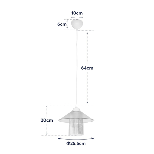 GloboStar® PROMO 203-0089 Μοντέρνο Κρεμαστό Φωτιστικό Καμπάνα Μονόφωτο 1 x E27 IP20 Μαύρο Πλαστικό - Μ25.5 x Π25.5 x Υ20cm