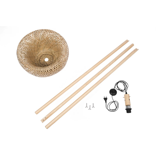 GloboStar® POPPY 01983 Boho Επιδαπέδιο Φωτιστικό Μονόφωτο 1 x E27 IP20 Μπεζ Ξύλο - Μ58 x Π58 x Υ143cm GloboStar® POPPY 01983 Boho Επιδαπέδιο Φωτιστικό Μονόφωτο 1 x E27 IP20 Μπεζ Ξύλο - Μ58 x Π58 x Υ143cm