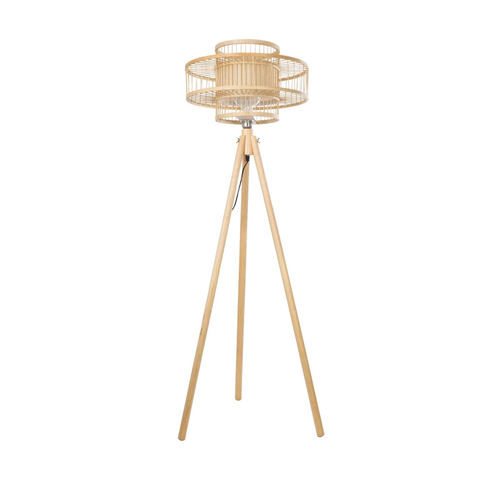 GloboStar® POPPY 01989 Boho Επιδαπέδιο Φωτιστικό Μονόφωτο 1 x E27 IP20 Μπεζ Ξύλο - Μ58 x Π58 x Υ149cm GloboStar® POPPY 01989 Boho Επιδαπέδιο Φωτιστικό Μονόφωτο 1 x E27 IP20 Μπεζ Ξύλο - Μ58 x Π58 x Υ149cm