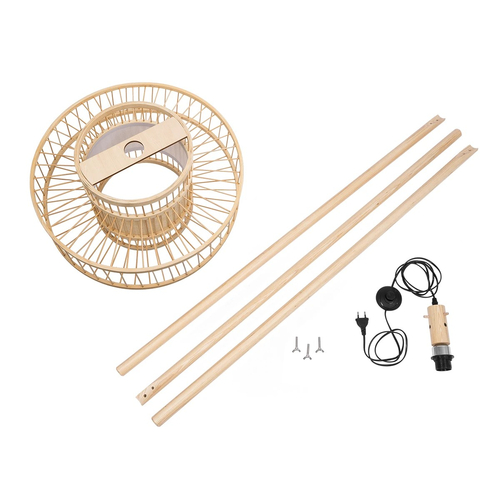 GloboStar® POPPY 01989 Boho Επιδαπέδιο Φωτιστικό Μονόφωτο 1 x E27 IP20 Μπεζ Ξύλο - Μ58 x Π58 x Υ149cm GloboStar® POPPY 01989 Boho Επιδαπέδιο Φωτιστικό Μονόφωτο 1 x E27 IP20 Μπεζ Ξύλο - Μ58 x Π58 x Υ149cm