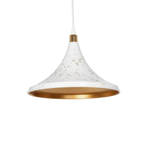 GloboStar® MARBLE 203-0098 Μοντέρνο Κρεμαστό Φωτιστικό Καμπάνα Μονόφωτο 1 x E27 IP20 Λεύκο & Χρυσό Πλαστικό - Μ30 x Π30 x Υ20cm GloboStar® MARBLE 203-0098 Μοντέρνο Κρεμαστό Φωτιστικό Καμπάνα Μονόφωτο 1 x E27 IP20 Λεύκο & Χρυσό Πλαστικό - Μ30 x Π30 x Υ20cm