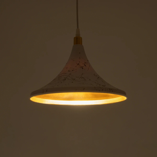 GloboStar® MARBLE 203-0098 Μοντέρνο Κρεμαστό Φωτιστικό Καμπάνα Μονόφωτο 1 x E27 IP20 Λεύκο & Χρυσό Πλαστικό - Μ30 x Π30 x Υ20cm GloboStar® MARBLE 203-0098 Μοντέρνο Κρεμαστό Φωτιστικό Καμπάνα Μονόφωτο 1 x E27 IP20 Λεύκο & Χρυσό Πλαστικό - Μ30 x Π30 x Υ20cm