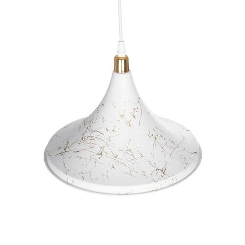 GloboStar® MARBLE 203-0098 Μοντέρνο Κρεμαστό Φωτιστικό Καμπάνα Μονόφωτο 1 x E27 IP20 Λεύκο & Χρυσό Πλαστικό - Μ30 x Π30 x Υ20cm GloboStar® MARBLE 203-0098 Μοντέρνο Κρεμαστό Φωτιστικό Καμπάνα Μονόφωτο 1 x E27 IP20 Λεύκο & Χρυσό Πλαστικό - Μ30 x Π30 x Υ20cm